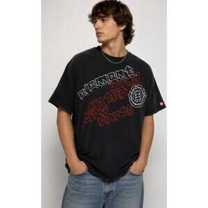 Element Skateboards Graphic T Shirt Black Red Y2K Skate Tee XL